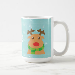 Frohe Weihnachten - Süßes Rentier mit roter Nase Tasse