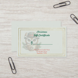 Frohe Weihnachten Süßigkeiten Geschäft Geschenkgut Visitenkarte