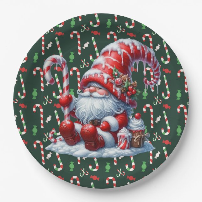 Frohe Weihnachten Süßigkeiten Pappteller (Vorderseite)