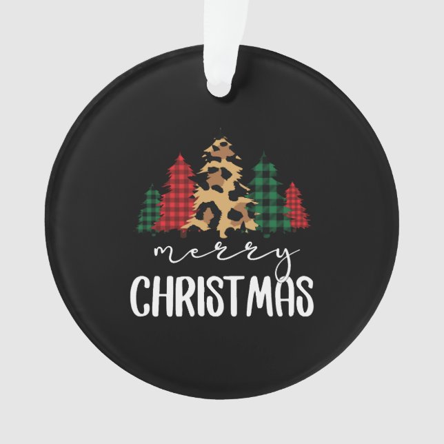 Frohe Weihnachten Svg Leopard Tree Ornament (Vorderseite)