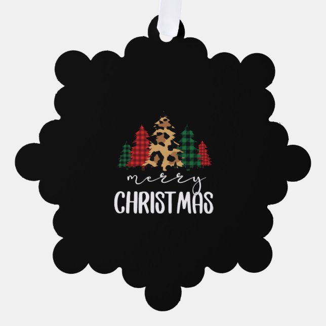 Frohe Weihnachten Svg Leopard Tree Ornament Karte (Vorderseite)