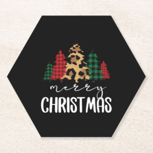 Frohe Weihnachten Svg Leopard Tree Untersetzer