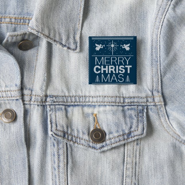 Frohe Weihnachten Sweater Religiöse Religion Button (Beispiel)