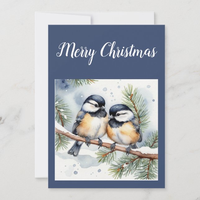 Frohe Weihnachten Sweetheart Niedliche Chickadee V (Vorderseite)