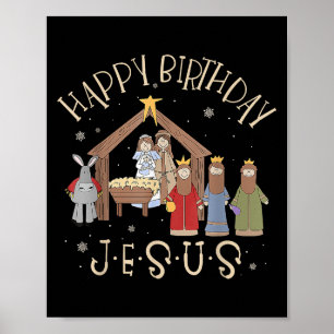 Frohe Weihnachten T-Shirt Uni-christliche Familien Poster