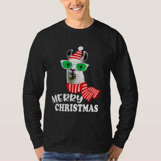 Frohe Weihnachten T-Shirt Weihnachten Lama