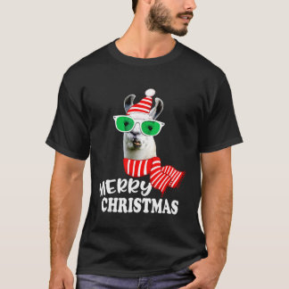 Frohe Weihnachten T-Shirt Weihnachten Lama
