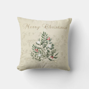 Frohe Weihnachten, Tannenzweig Zweige funkeln Kissen