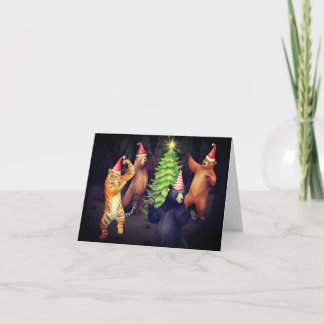 FROHE WEIHNACHTEN TANZENDE BÄREN  DANKESKARTE