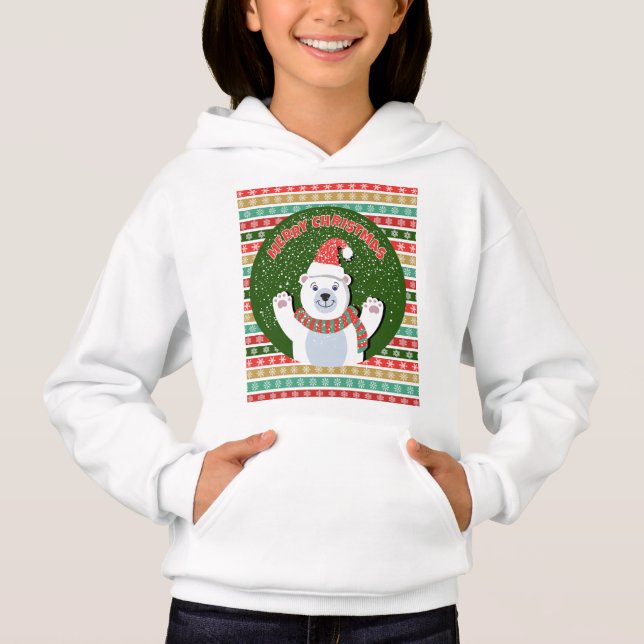 Frohe Weihnachten Teddy Bär Hoodie (Vorderseite)