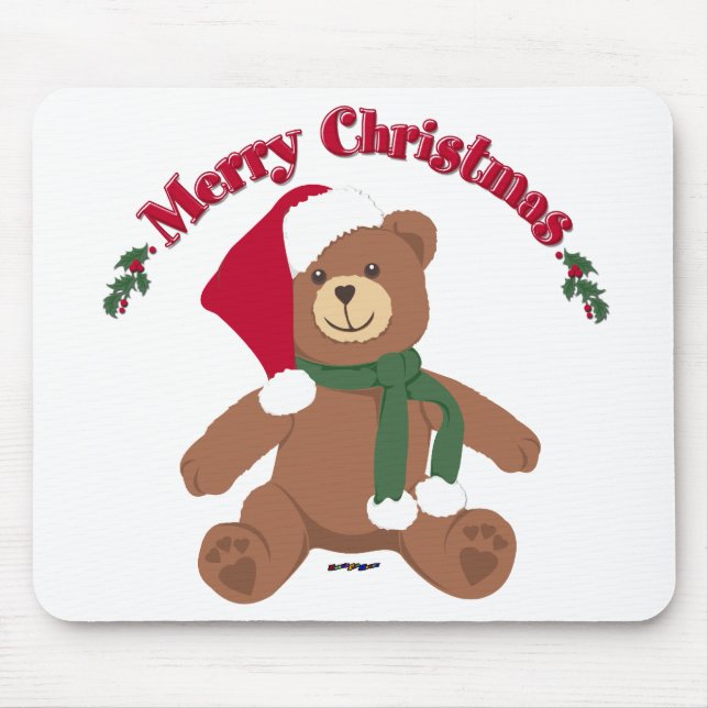 Frohe Weihnachten Teddy Bear Mousepad (Vorne)