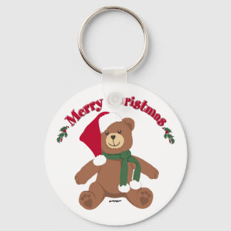 Frohe Weihnachten Teddy Bear Schlüsselanhänger