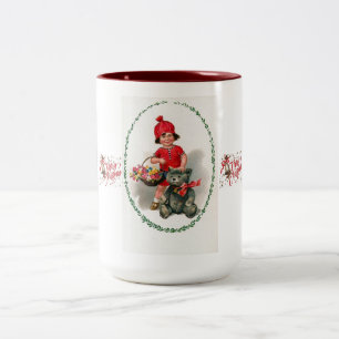 Frohe Weihnachten Teddy Bear Vintage Tasse