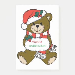 "FROHE WEIHNACHTEN" TEDDYBÄR POST-IT KLEBEZETTEL