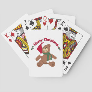 Frohe Weihnachten Teddybär Spielkarten
