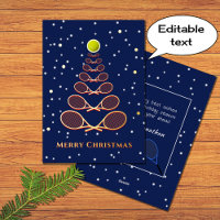 Frohe Weihnachten Tennis Baum Sondertext blau