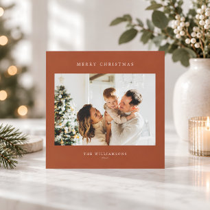 Frohe Weihnachten Terrakotta Quadrat Zwei Fotos Mo