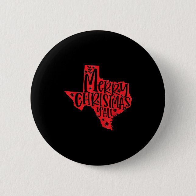 Frohe Weihnachten Texas  Button (Vorderseite)