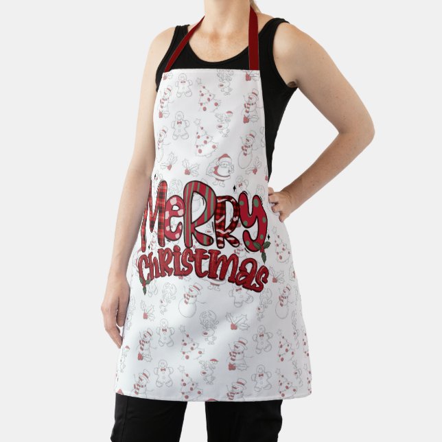 Frohe Weihnachten Text auf Weihnachtshintergrund Schürze (InSitu)