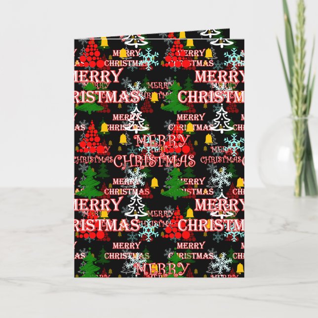 Frohe Weihnachten Textmuster Design  Karte (Vorderseite)