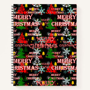 Frohe Weihnachten Textmuster Design  Notizbuch