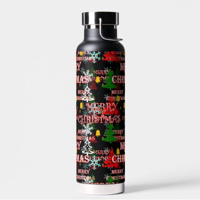 Frohe Weihnachten Textmuster Design  Trinkflasche (Links)