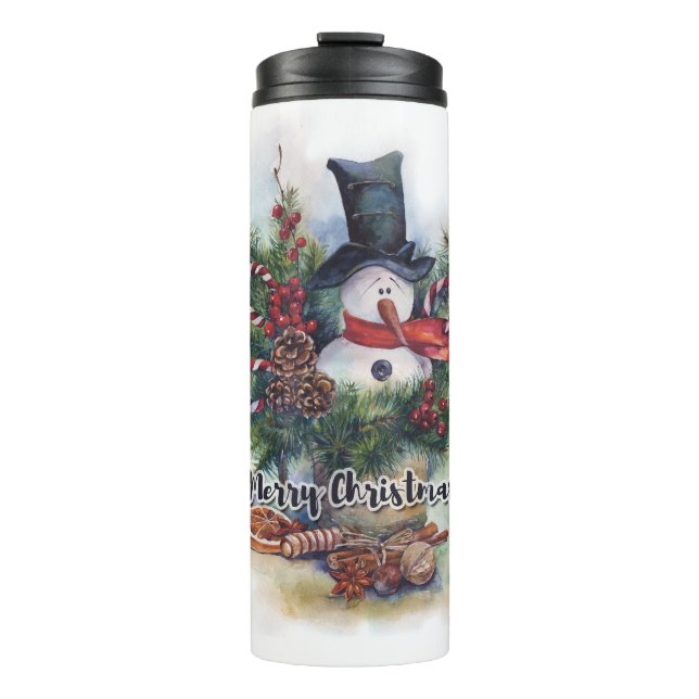 Frohe Weihnachten Thermosbecher (Vorderseite)