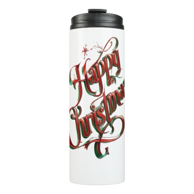 Frohe Weihnachten Thermosbecher (Vorderseite)