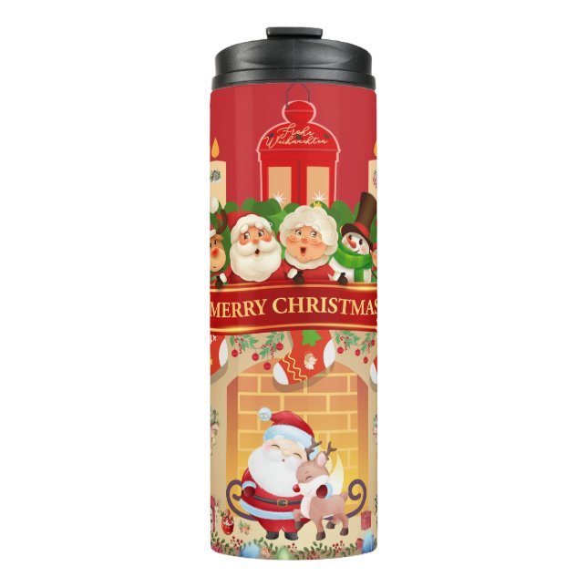 Frohe Weihnachten  Thermosbecher (Vorderseite)