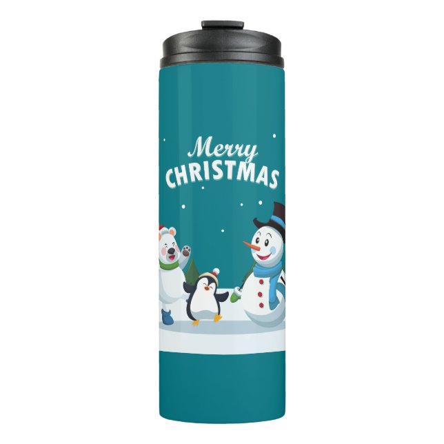 Frohe Weihnachten Thermosbecher (Vorderseite)