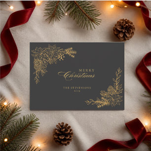 Frohe Weihnachten Tiefbraune Faux-Gold Nicht-Foto