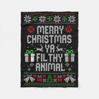 Frohe Weihnachten Tier Verdreckte Ya Xmas Pyjama _ Fleecedecke