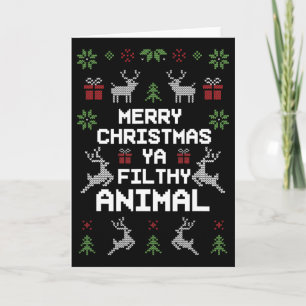Frohe Weihnachten Tierisches Dreckiges Ya  Karte