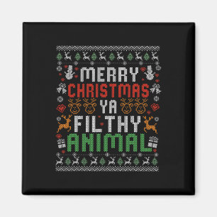 Frohe Weihnachten Tierisches Filthy Ya Xmas Pyjama Magnet
