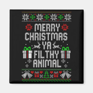 Frohe Weihnachten Tierisches verdrecktes Weihnacht Magnet