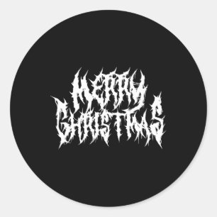 Frohe Weihnachten. Todesmetall Runder Aufkleber