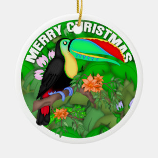 Frohe Weihnachten Toucan Keramik Ornament