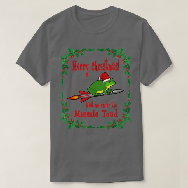 Frohe Weihnachten traf mich unter dem Raketenrad T-Shirt (Design vorne)