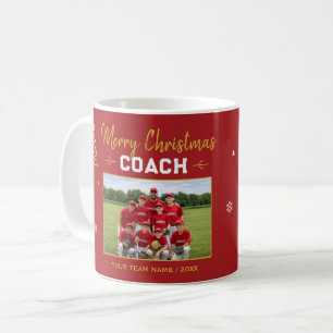 Frohe Weihnachten Trainer Personalisiertes Teamfot Kaffeetasse