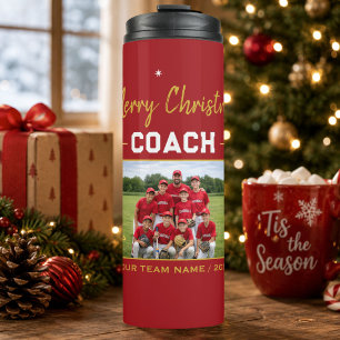 Frohe Weihnachten Trainer-Teamfoto Thermosbecher