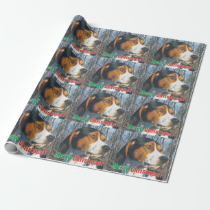 Frohe Weihnachten Treeing WandererCoonhound Geschenkpapier