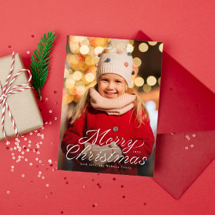 Frohe Weihnachten trendiges Band Schriftzug ein Fo