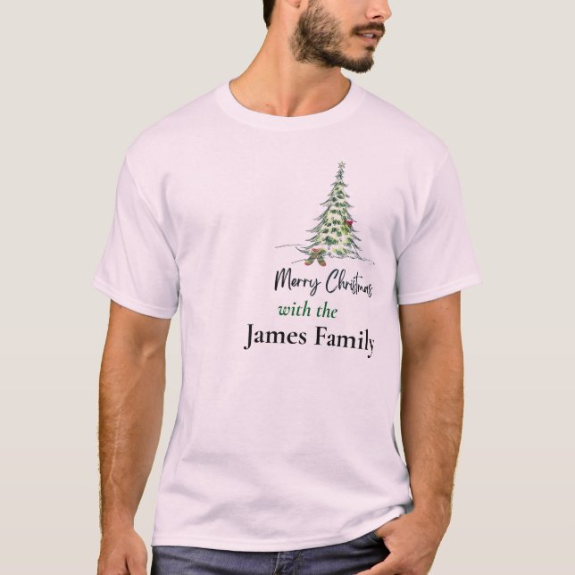 Frohe Weihnachten Trendy Minimalistisches Hemd T-Shirt (Vorderseite)