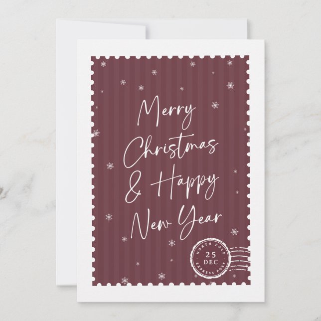 Frohe Weihnachten Trendy Script Stempel Geschäft (Vorderseite)