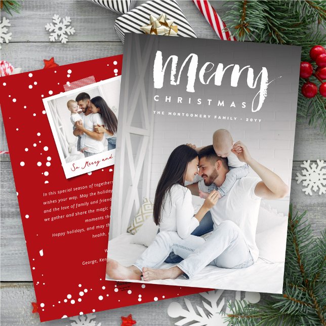 Frohe Weihnachten Trendy Simple Brush Script Foto (Von Creator hochgeladen)