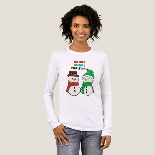 Frohe Weihnachten Tri-Blend Shirt (Vorderseite voll)