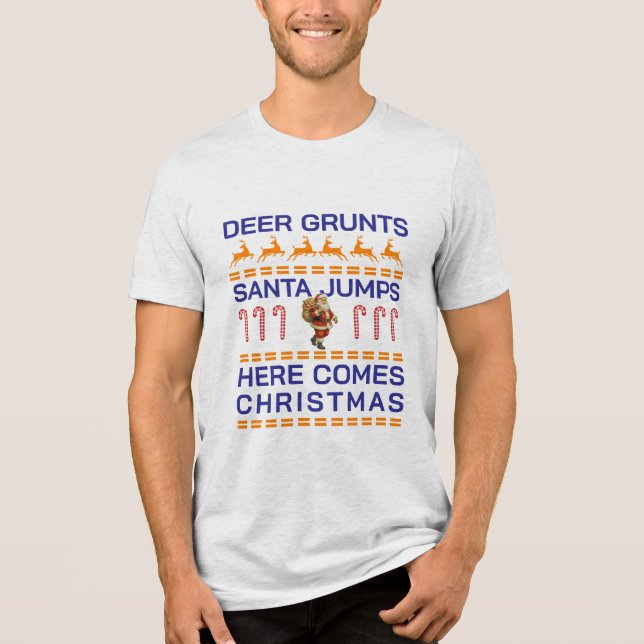 Frohe Weihnachten Tri-Blend Shirt (Vorderseite)