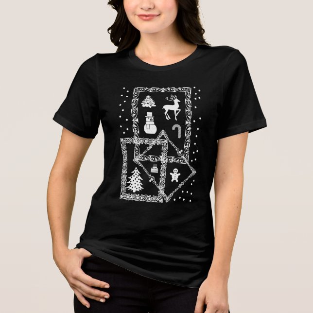 Frohe Weihnachten Tri-Blend Shirt (Vorderseite)