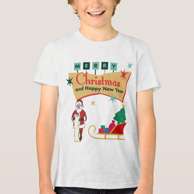 frohe Weihnachten Tri-Blend Shirt (Vorderseite)