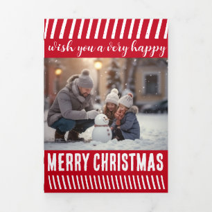 Frohe Weihnachten Trifold Letter Fold Feiertagskar Dreifach Gefaltete Urlaubskarte